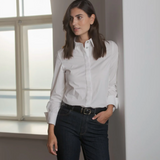 Camilla puuvillakauluspaita, white