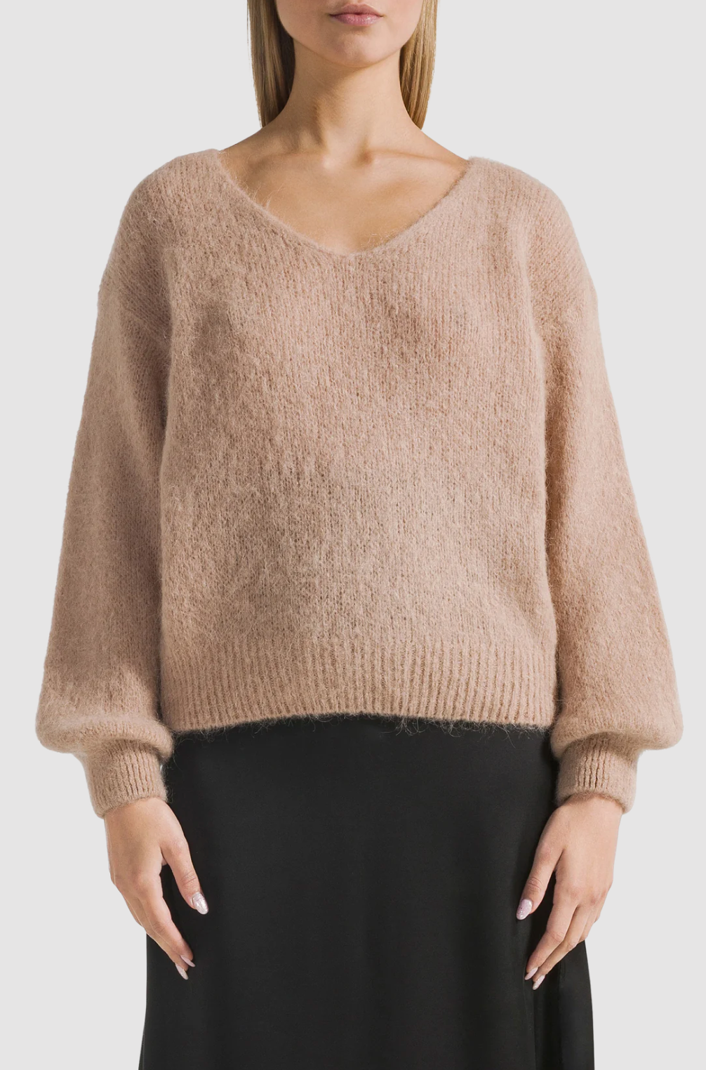 Milana alpakkaneule, medium brown