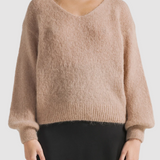 Milana alpakkaneule, medium brown