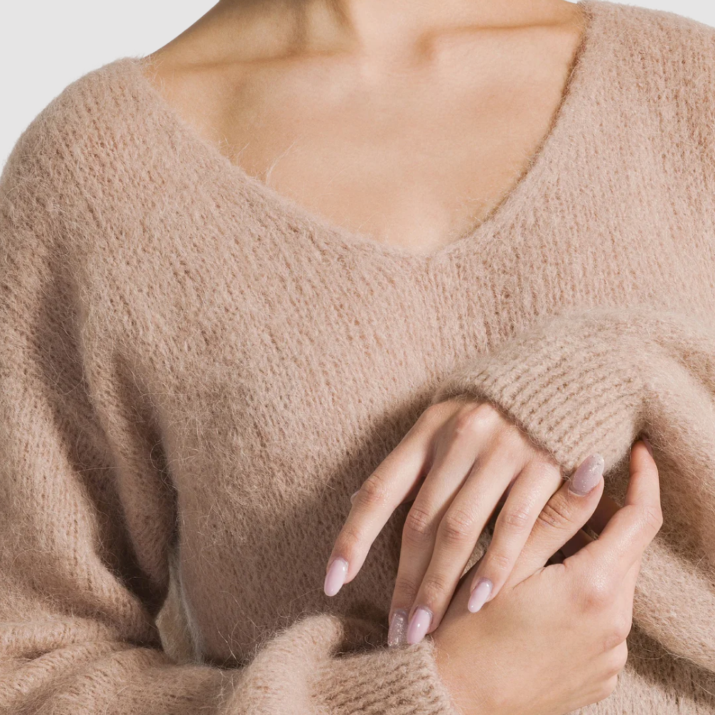 Milana alpakkaneule, medium brown