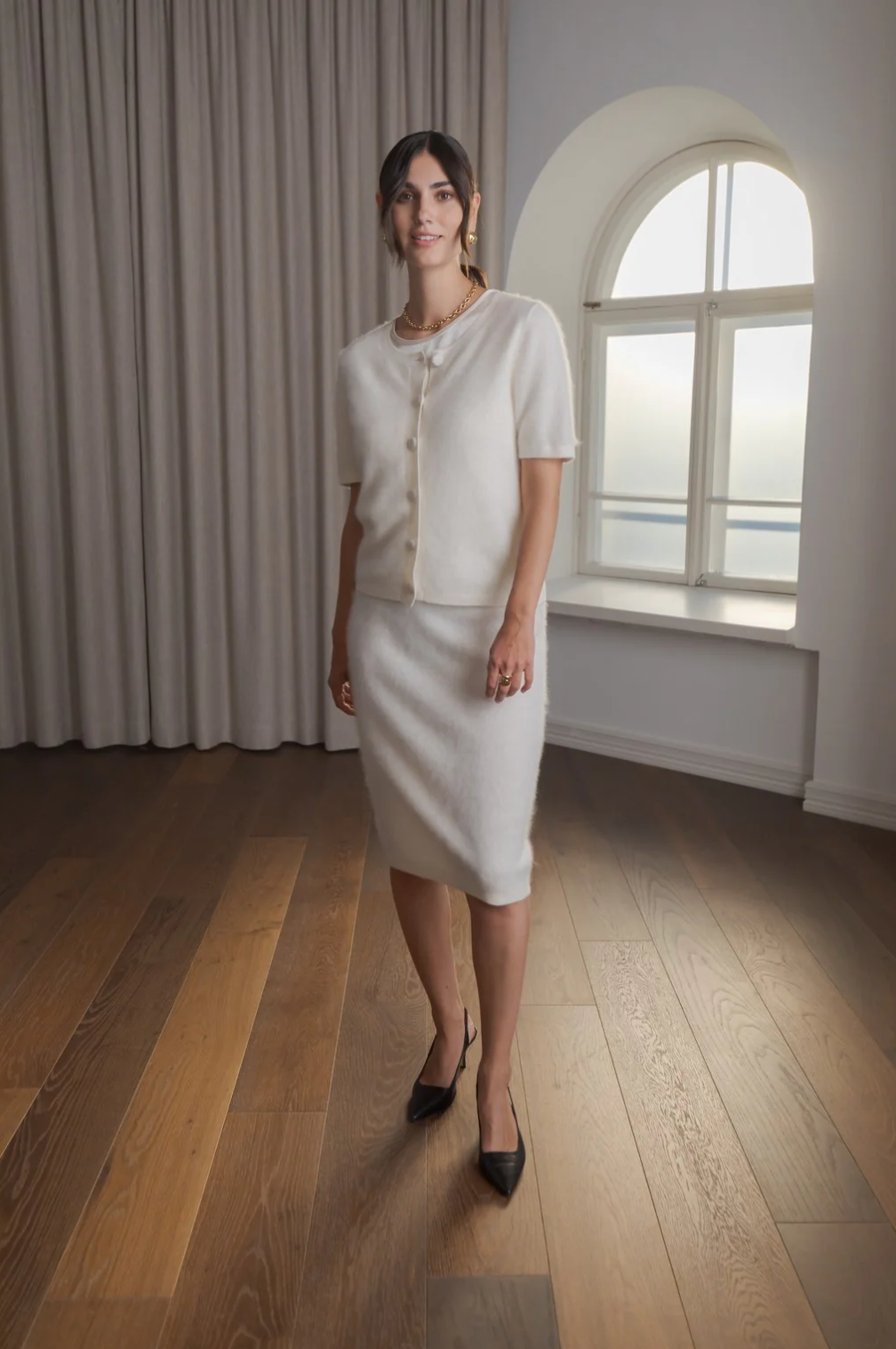 Karlia cashmere neuletakki, cream