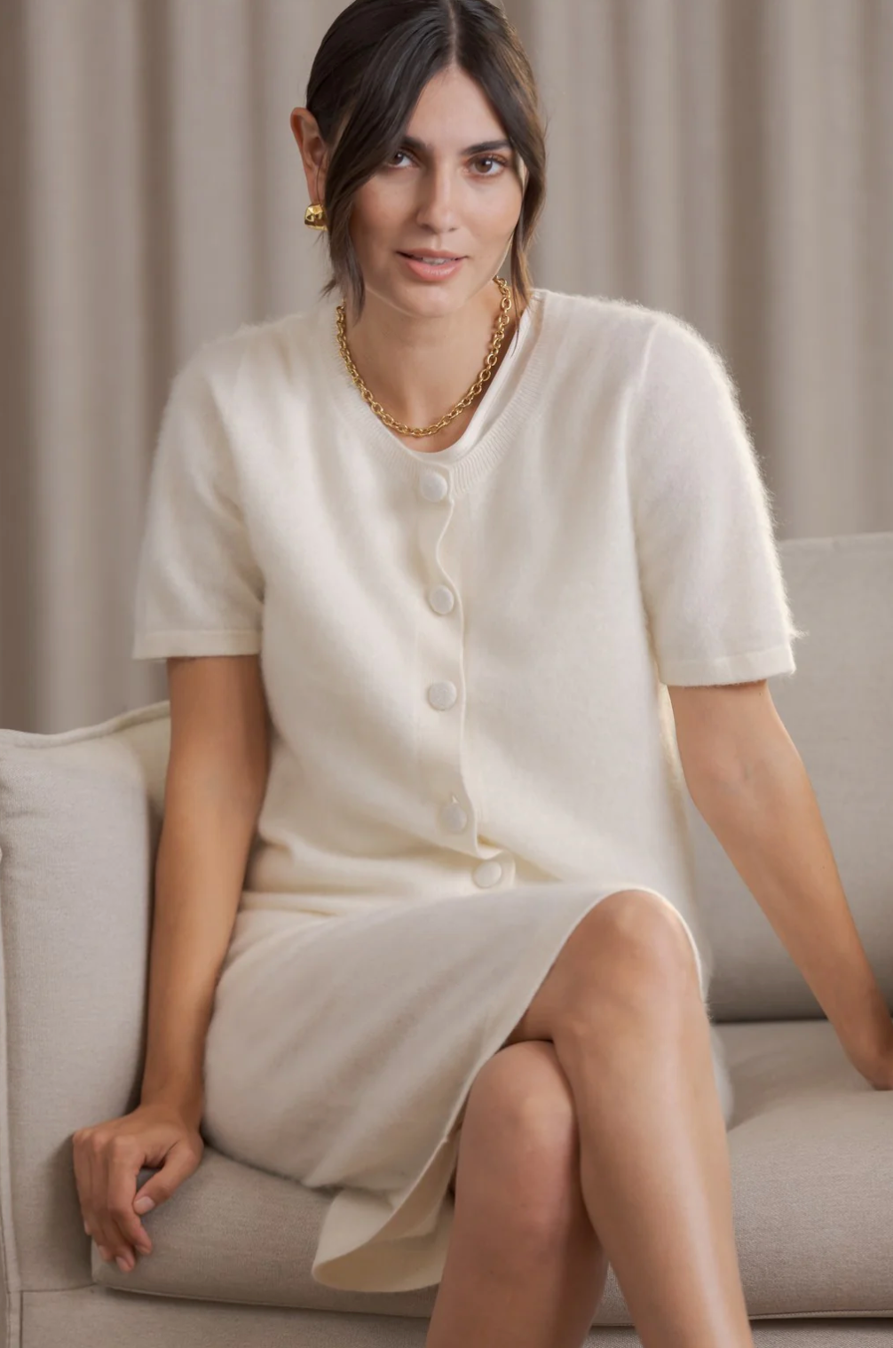 Karlia cashmere neuletakki, cream