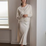 Tianna midi satiinihame, cream