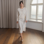 Tianna midi satiinihame, cream