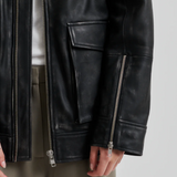 Auras Leather Jacket, black