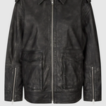 Auras Leather Jacket, black