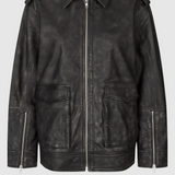 Auras Leather Jacket, black