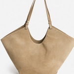 Dahlia tote bag, suede sand