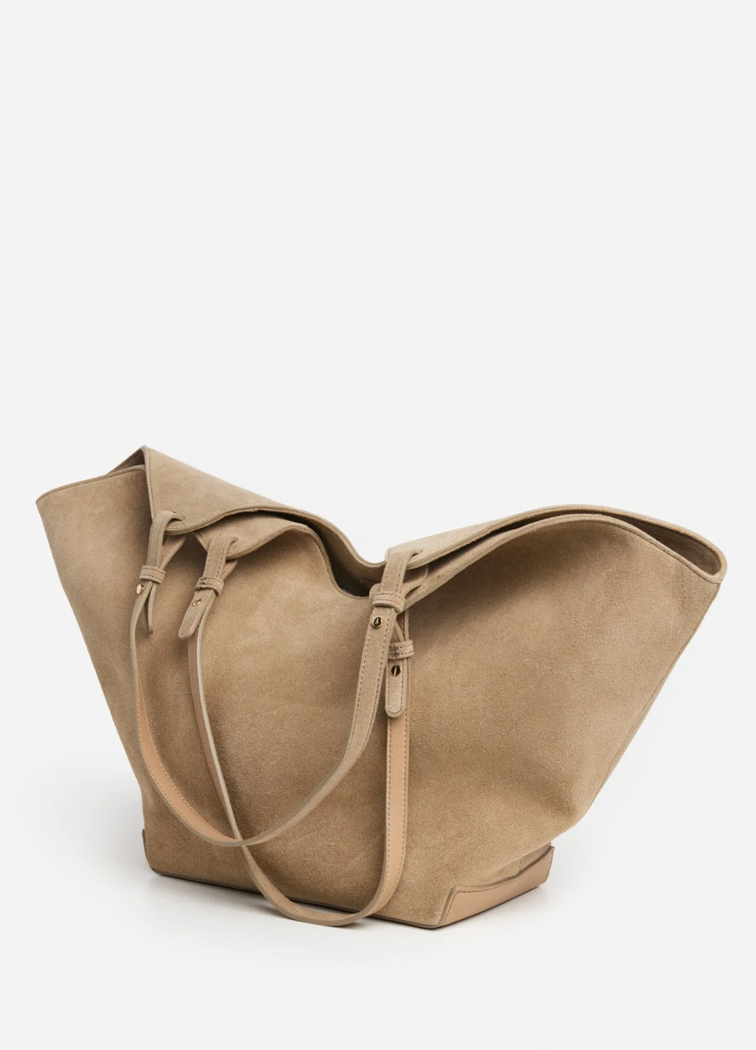 Dahlia tote bag, suede sand