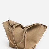 Dahlia tote bag, suede sand