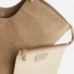 Dahlia tote bag, suede sand