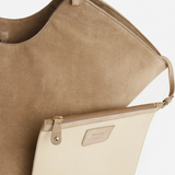 Dahlia tote bag, suede sand