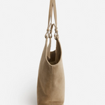 Dahlia tote bag, suede sand