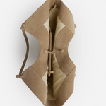 Dahlia tote bag, suede sand
