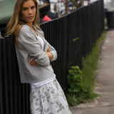Anemone flowerprint Skirt, ultimate grey
