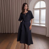 Leveähelmainen pellavahame, Dark Navy