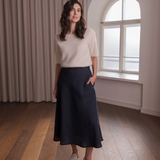 Leveähelmainen pellavahame, Dark Navy