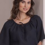 Leveähihainen pellavapaita, Dark Navy