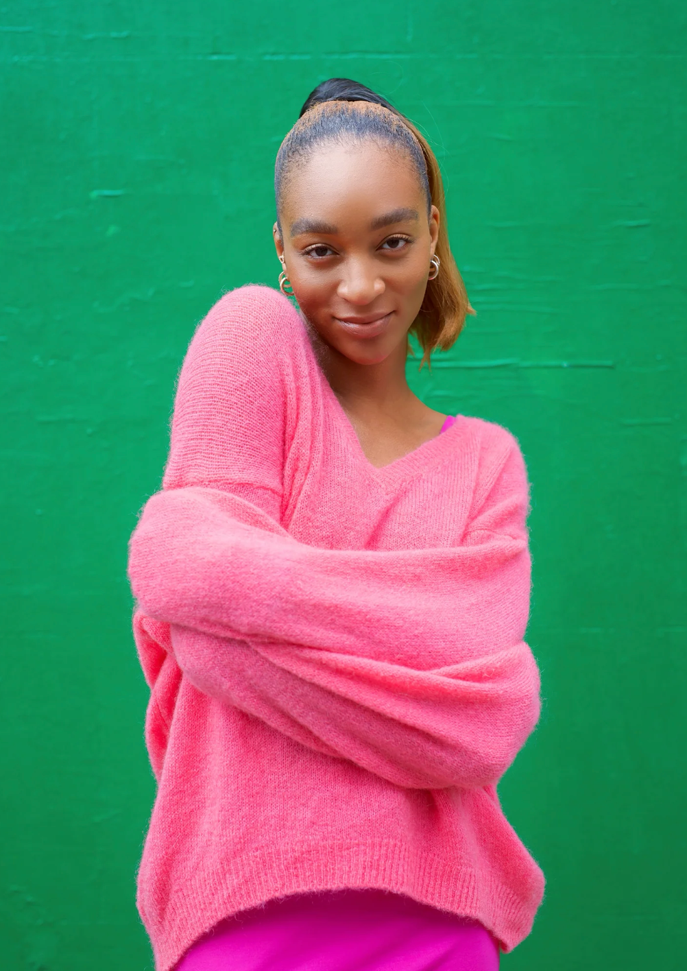 Silja mohairneule LOVE, Pink/Yellow