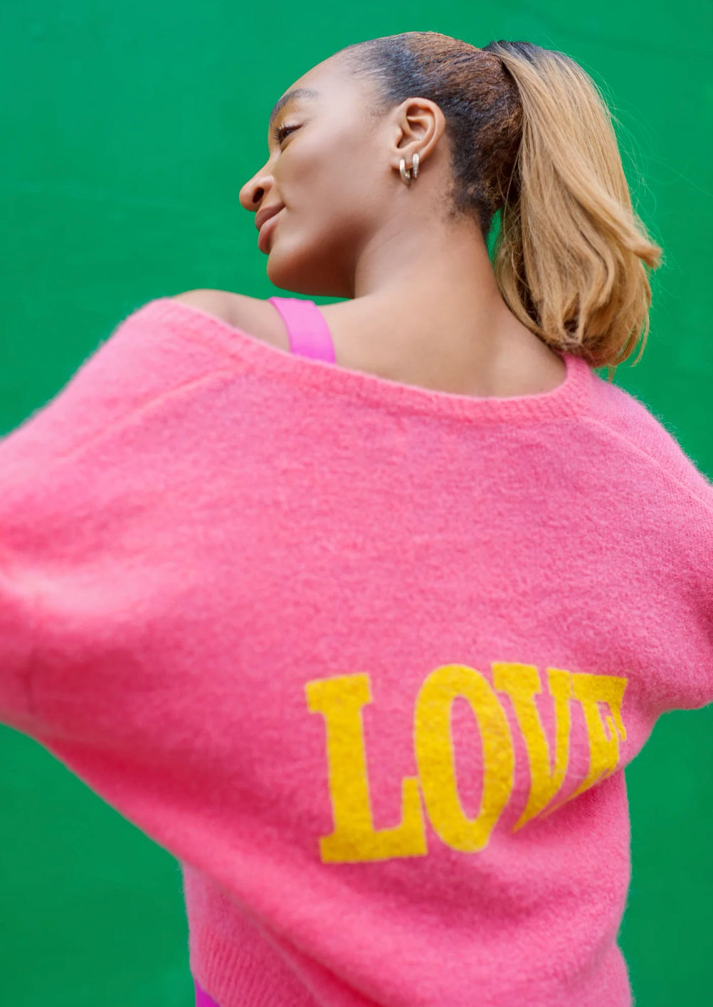 Silja mohairneule LOVE, Pink/Yellow