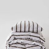 Raidallinen tyynyliina puuvillaa 50x60, Striped Taupe