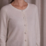 Pitkähihainen cashmereneuletakki, Cream