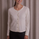 Pitkähihainen cashmereneuletakki, Cream