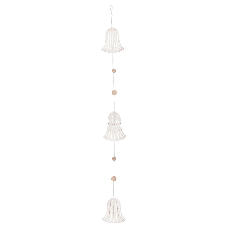 Paper Garland Bells 60cm Off White