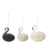 Honeycomb Swans H7/8cm, Black/Off White