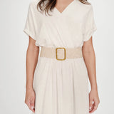 Popcorn kangasvyö, Ecru