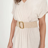 Popcorn kangasvyö, Ecru