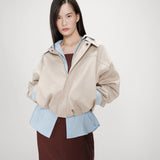 Verve Bomber Jacket tekonahkaa, Greige