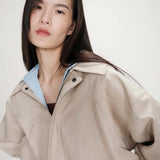 Verve Bomber Jacket tekonahkaa, Greige