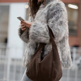 Samara Bag Suede, Dark Brown