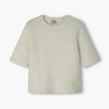 Lyhythihainen alpakkasekoiteneule, Cream