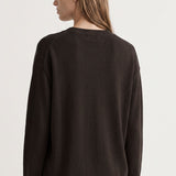 Venny V-neck pusero bambuneulosta, Dark Brown