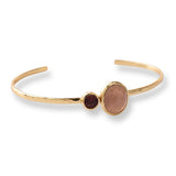 Memorable Peach Moonstone Garnet rannekoru, Gold Plated