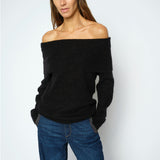 Mape Off Shoulder neule, Black