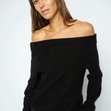Mape Off Shoulder neule, Black