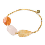 Desirable Carnelian Rose Quartz Citrine rannekoru, Gold Colored