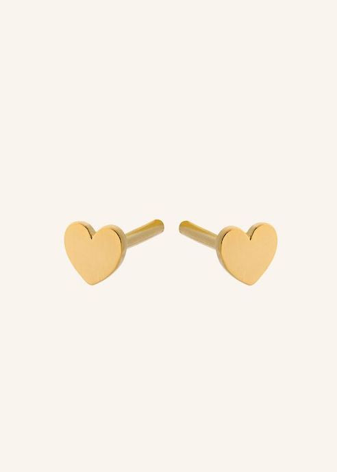 Pernille Corydon - Mini Heart nappikorvakorut, kulta