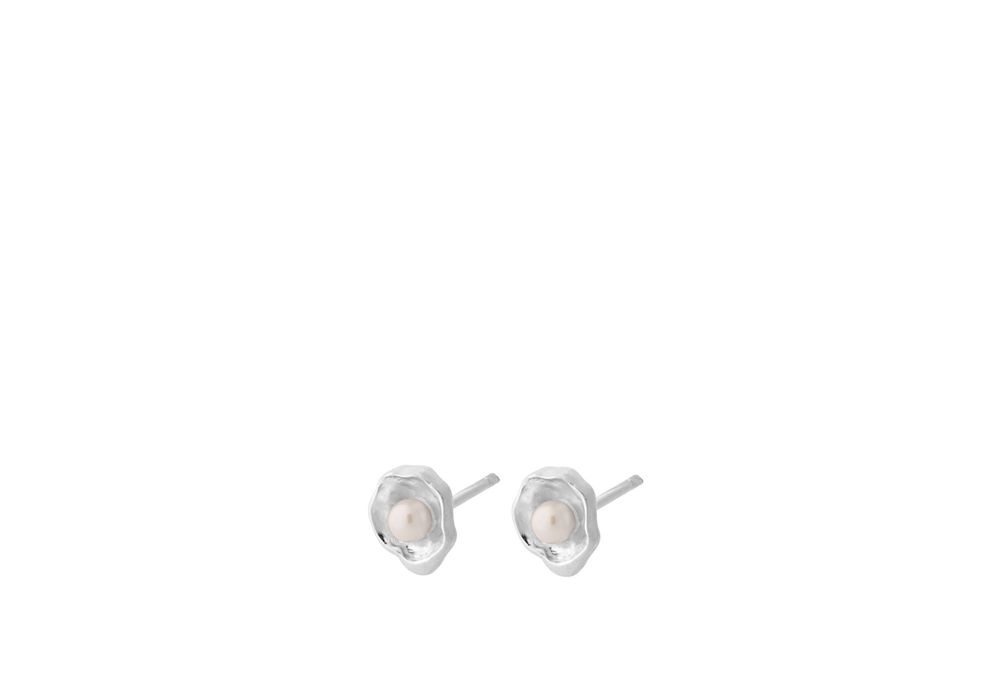 Pernille Corydon - Hidden Pearl nappikorvakorut, hopea