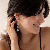 Granted Peach Moonstone Labradorite Moonstone korvakorut, Gold Plated