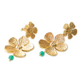 Expressive Aventurine korvakorut, Gold Plated