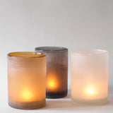 Frost candle holder L, White