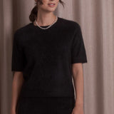 Lyhythihainen cashmereneule, Black
