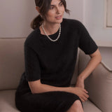 Lyhythihainen cashmereneule, Black
