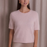 Lyhythihainen cashmereneule, Pale Pink