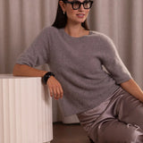 Lyhythihainen cashmereneule, Nougat