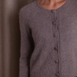 Pitkähihainen cashmereneuletakki, Nougat